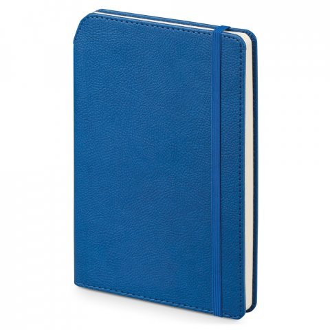 MORIAH. Caderno A5 de capa dura em c.sint&eacute;tico com p&aacute;ginas pautadas - Azul