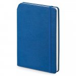 MORIAH. Caderno A5 de capa dura em c.sint&eacute;tico com p&aacute;ginas pautadas - Azul