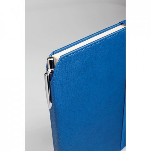 MORIAH. Caderno A5 de capa dura em c.sint&eacute;tico com p&aacute;ginas pautadas - Azul