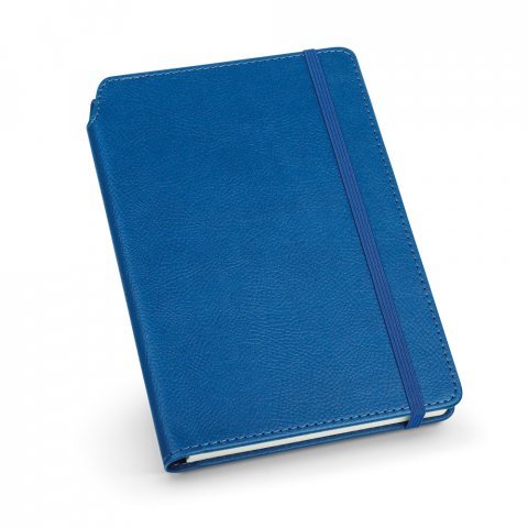 MORIAH. Caderno A5 de capa dura em c.sint&eacute;tico com p&aacute;ginas pautadas - Azul