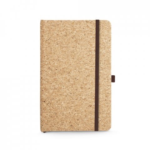 RUSHDIE A5. Caderno A5 de capa dura em corti&ccedil;a com p&aacute;ginas lisas - Natural
