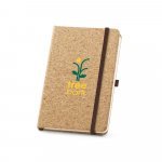 RUSHDIE A5. Caderno A5 de capa dura em corti&ccedil;a com p&aacute;ginas lisas - Natural