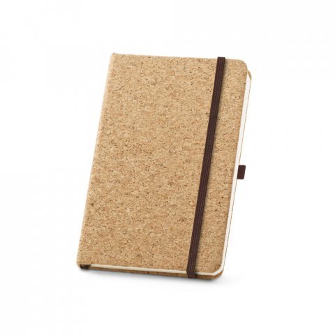 RUSHDIE A5. Caderno A5 de capa dura em corti&ccedil;a com p&aacute;ginas lisas - Natural