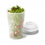 TURMERIC. Copo para salada em PP com garfo e molheira 850 mL - Verde