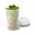 TURMERIC. Copo para salada em PP com garfo e molheira 850 mL - Verde