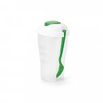 TURMERIC. Copo para salada em PP com garfo e molheira 850 mL - Verde