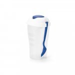 TURMERIC. Copo para salada em PP com garfo e molheira 850 mL - Azul royal