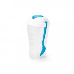 TURMERIC. Copo para salada em PP com garfo e molheira 850 mL - Azul claro