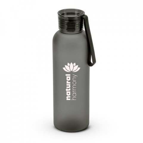 CARGNIN. Squeeze esportiva em PET 100% reciclado, com acabamento fosco (600 mL) - Preto
