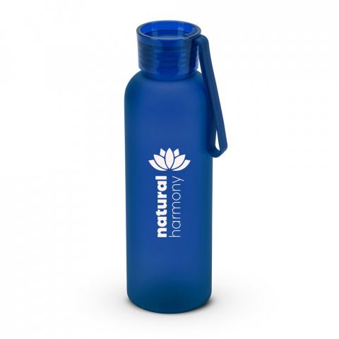 CARGNIN. Squeeze esportiva em PET 100% reciclado, com acabamento fosco (600 mL) - Azul