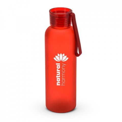 CARGNIN. Squeeze esportiva em PET 100% reciclado, com acabamento fosco (600 mL) - Vermelho
