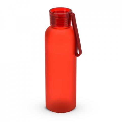 CARGNIN. Squeeze esportiva em PET 100% reciclado, com acabamento fosco (600 mL) - Vermelho
