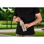 CARGNIN. Squeeze esportiva em PET 100% reciclado, com acabamento fosco (600 mL) - Transparente