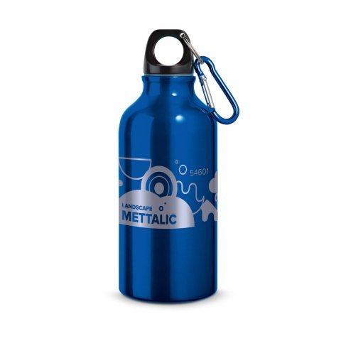 LANDSCAPE METTALIC. Garrafa esportiva em alum&iacute;nio com acabamento met&aacute;lico (400 mL) - Azul royal