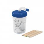 GIRAFFE. Copo de viagem para crian&ccedil;as em PP e PS 200 mL - Azul