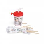 GIRAFFE. Copo de viagem para crian&ccedil;as em PP e PS 200 mL - Vermelho