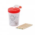 GIRAFFE. Copo de viagem para crian&ccedil;as em PP e PS 200 mL - Vermelho