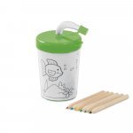 GIRAFFE. Copo de viagem para crian&ccedil;as em PP e PS 200 mL - Verde claro