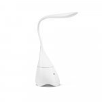 GRAHAM. Lumin&aacute;ria de mesa com caixa de som em ABS com 18 LEDs de alto brilho - Branco
