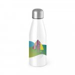BILLY II. Squeeze para sublima&ccedil;&atilde;o em alum&iacute;nio com tampa em a&ccedil;o inox (500 mL) - Branco