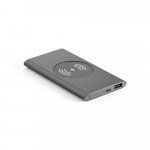 CASSINI 4.0. Bateria port&aacute;til com carregador por indu&ccedil;&atilde;o em alum&iacute;nio 100% reciclado (4.000 mAh) - Cinza escuro