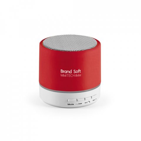 PERRY. Caixa de som com microfone em ABS - Vermelho