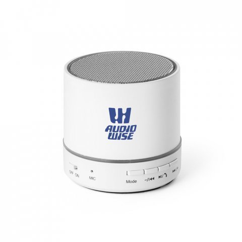 PERRY. Caixa de som com microfone em ABS - Branco