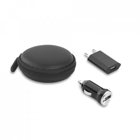 NEWTON II. Kit de adaptadores USB em ABS - Preto