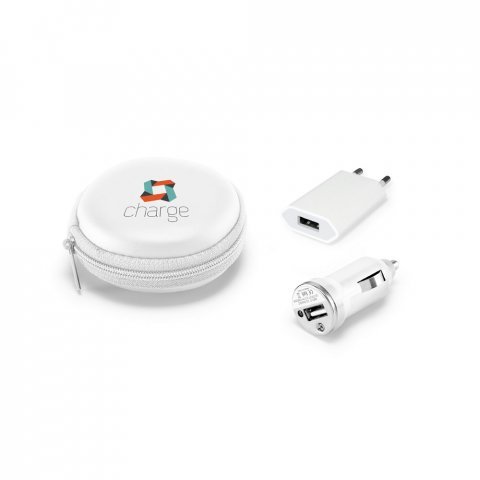 NEWTON II. Kit de adaptadores USB em ABS - Branco