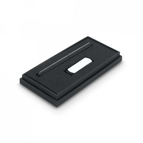 GLEISER. Conjunto esferogr&aacute;fica e pen drive - Preto