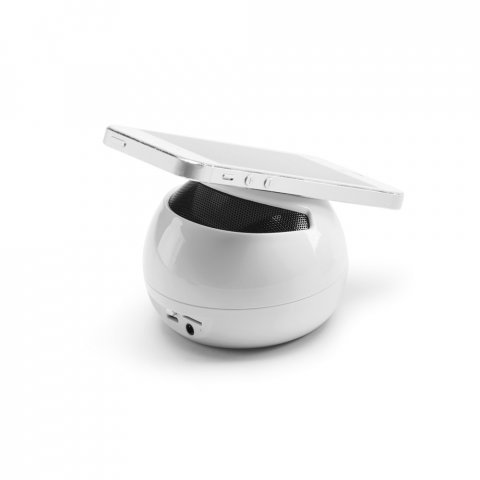 HOLLY. Caixa de som em ABS com microfone - Branco