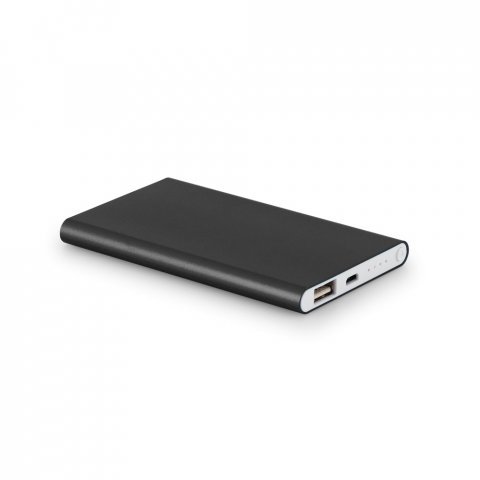 COULOMB 4.0. Bateria port&aacute;til slim em alum&iacute;nio 100% reciclado (4.000 mAh) - Preto