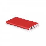 COULOMB 4.0. Bateria port&aacute;til slim em alum&iacute;nio 100% reciclado (4.000 mAh) - Vermelho