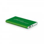 COULOMB 4.0. Bateria port&aacute;til slim em alum&iacute;nio 100% reciclado (4.000 mAh) - Verde