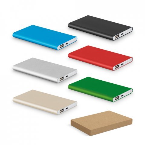 COULOMB 4.0. Bateria port&aacute;til slim em alum&iacute;nio 100% reciclado (4.000 mAh)