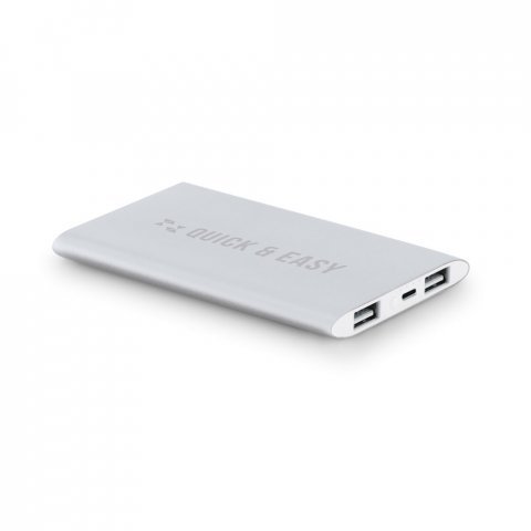 ZACK 7.2. Bateria port&aacute;til em alum&iacute;nio e bateria em l&iacute;tio 7.200 mAh - Cromado satinado