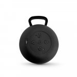 ECCLUS. Caixa de som com autonomia de 3h e microfone, em ABS e tecido em poli&eacute;ster - Preto
