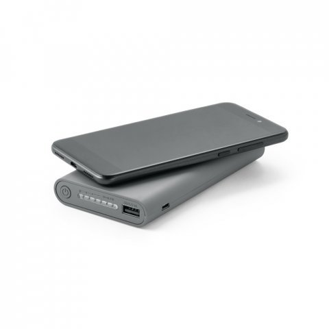 ALDRIN X. Bateria port&aacute;til por indu&ccedil;&atilde;o super-r&aacute;pido em ABS (10 000 mAh) - Cinza