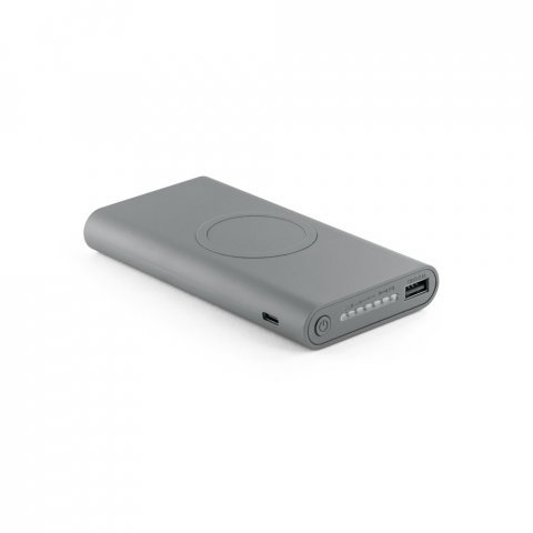 ALDRIN X. Bateria port&aacute;til por indu&ccedil;&atilde;o super-r&aacute;pido em ABS (10 000 mAh) - Cinza