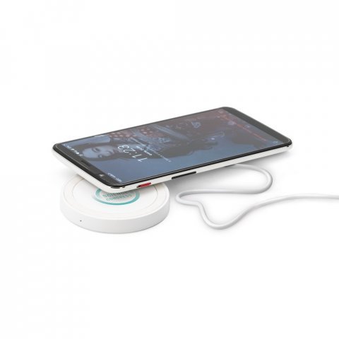 HYPER. Carregador por indu&ccedil;&atilde;o super-r&aacute;pido em ABS e silicone (15W) - Branco