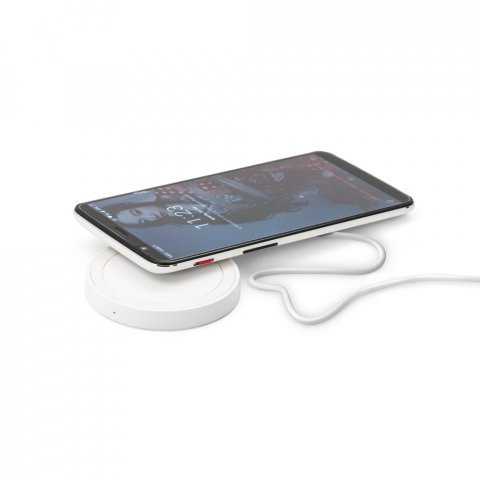 HYPER. Carregador por indu&ccedil;&atilde;o super-r&aacute;pido em ABS e silicone (15W) - Branco