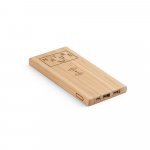 FITCH ECO. Bateria port&aacute;til com carregador por indu&ccedil;&atilde;o super-r&aacute;pido em bambu (5.000 mAh) - Natural