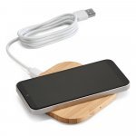 ECOPOWER. Carregador por indu&ccedil;&atilde;o super-r&aacute;pido em bambu (15W) - Natural