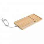 MOTT II. Organizador de secret&aacute;ria (mesa) em bambu e ABS com carregador por indu&ccedil;&atilde;o super-r&aacute;pido (15W) - Natural