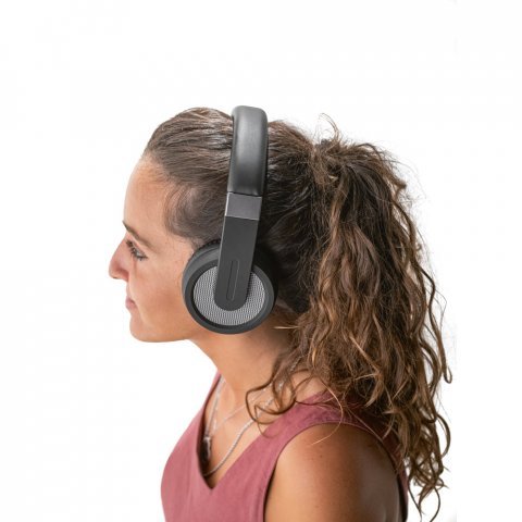 HOPPER. Fones de ouvido wireless com autonomia de 12h (300 mAh) e microfone, em ABS E PU