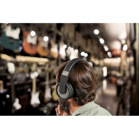 HOPPER. Fones de ouvido wireless com autonomia de 12h (300 mAh) e microfone, em ABS E PU