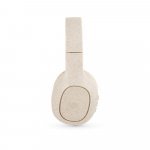 MARCONI. Fones de ouvido wireless dobr&aacute;veis com autonomia de 13h (400 mAh), em fibra de palha de trigo e ABS - Natural
