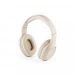 MARCONI. Fones de ouvido wireless dobr&aacute;veis com autonomia de 13h (400 mAh), em fibra de palha de trigo e ABS - Natural