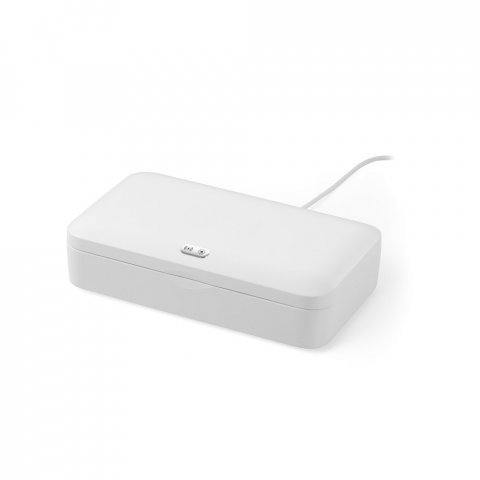 GERMOUT. Caixa esterilizadora UV com carregador wireless Fast em ABS e PC - Branco