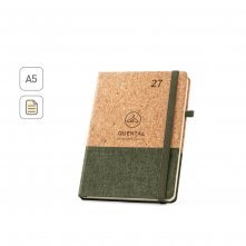 QUENTAL A5. Agenda em corti&ccedil;a e linho